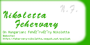 nikoletta fehervary business card